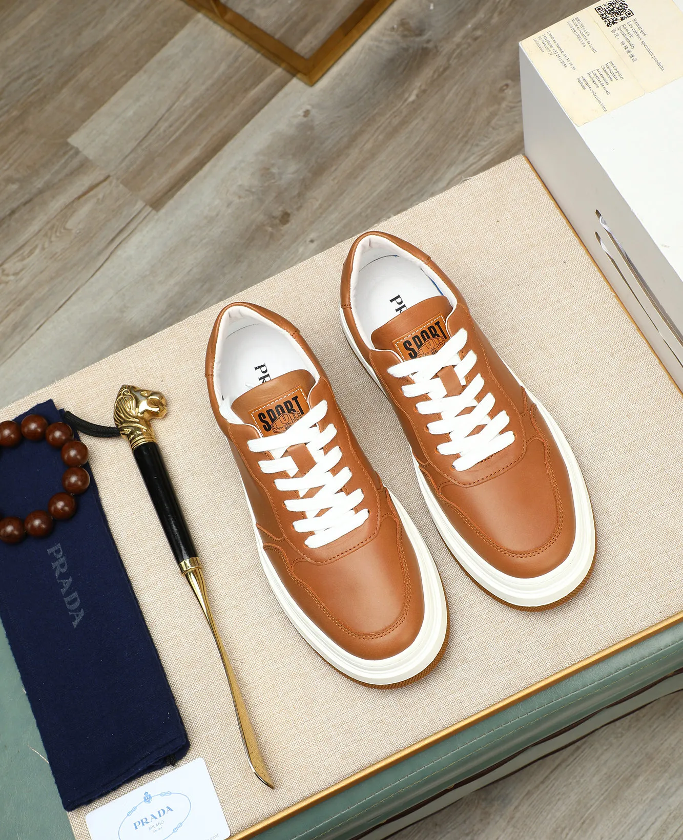 Men's men's shoes 💰440 high-end version. PRADA (Prada) men's casual style, compare the quality at the counter 🧚🏿♂️Imported cowhide fabric 🐎Water-dyed comfortable and soft cowhide lining for feet 🐂Genuine leather outsole with label 🎉 Size 38-44. Can be customized for 45💥🏆